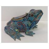 Vintage Chinese cloisonne and enamel frog