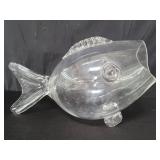 Vintage fish hand blown glass bowl