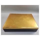 Set of vintage gold metallic trays and coasters