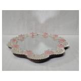 Murano style hand blown mirror perfume tray