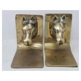 Pair of vintage brass horse bookends