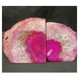 Geode agate bookends
