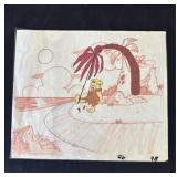 Vintage Barney Rubble animation cel