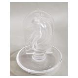Lalique (France) 'Naiade' crystal ring holder