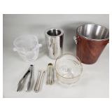 Vintage ice buckets: glass, stainless steel and