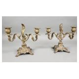 Pair of vintage brass candelabras