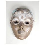 Vintage engraved brass wall mask