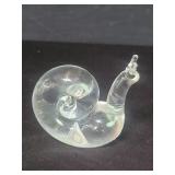 Steuben crystal snail figure