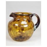 Mid-century hand blown amber glass pitcher
