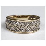 14k yellow gold and diamond ring