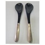 Sterling silver handle and bakelite salad set