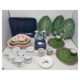 Group of ceramic and porcelain bowl, teacup,