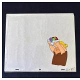 Vintage Barney Rubble animation cel