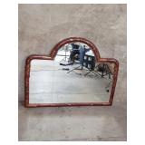 Vintage hand painted Asian mirror