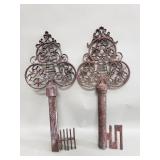 Pair of large iron skeleton keys