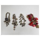Vintage silver-tone charm bracelets