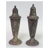 Pair of weighted sterling silver salt and pepper