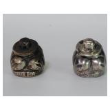 Mexican sterling silver figural salt and pepper