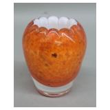 Vintage Murano glass style speckled glass vase