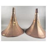 Pair of vintage brass gramophone horns