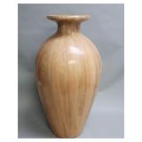 Signed resin and turned wood vase