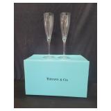Pair of Tiffany & Co. crystal Champagne flutes