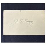 Joe DiMaggio signed postcard