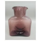 Vintage Blenko orchid purple glass double spout