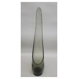Vintage hand blown smoked glass candle holder