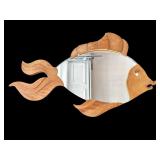 Vintage wood fish mirror