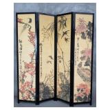 Chinese-style print 4-panel screen