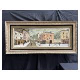 Signed Charles Levier mid-century oil on panel