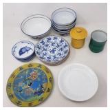 Group of Asian porcelain teacups, bowls,