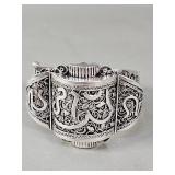 Vintage Middle Eastern silver filigree panel,