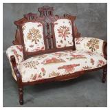 Victorian carved mahogany settee