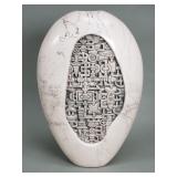 Jeff Margolin style ceramic vase