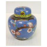 Vintage Chinese cloisonne ginger jar with