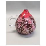 Signed hand blown glass bud vase