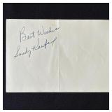 Sandy Koufax signed paper