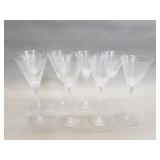 Eight crystal Champagne flutes