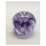Signed art glass paperweight