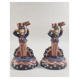 Pair of Uncle Sam cast iron doorstops