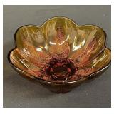 Vintage Anchor Hocking amber glass bowl