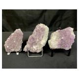 Group of amethyst quartz specimens
