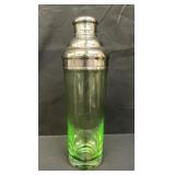 Green glass cocktail shaker