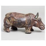 Vintage brass hippopotamus figurine