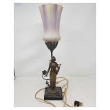 Art Nouveau-style spelter table lamp