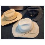 Three vintage Rodeo cowboy hats PBR