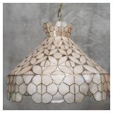 Vintage capiz shell hanging light fixture