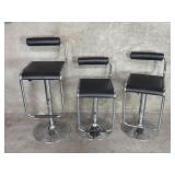 Three black Italian-style faux-leather